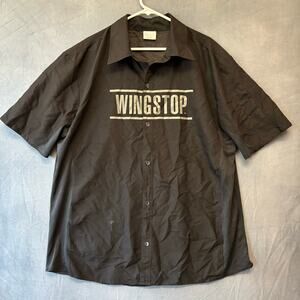 Wingstop Employee Shirt Blockcore Spellout Mens Large Button Down Collar Logo